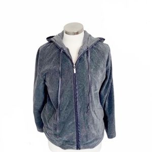 Karen Scott Grey Zip-Up Hoodie, PM